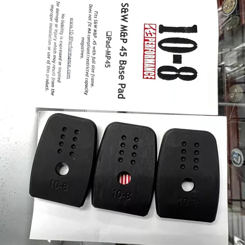 10-8 Performance magazine baseplates for S&W M&P45, aluminum, 3 pack