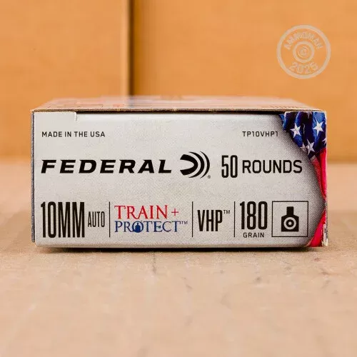 10MM FEDERAL TRAIN + PROTECT 180 GRAIN JHP (50 ROUNDS)