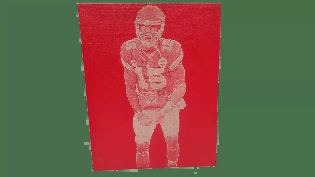 11″ X 14″ Painted & Engraved Mahomes Canvas