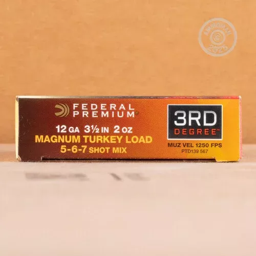 12 GAUGE FEDERAL 3RD DEGREE 3 1/2″ 2 OZ. #5/6/7 SHOT (5 ROUNDS)