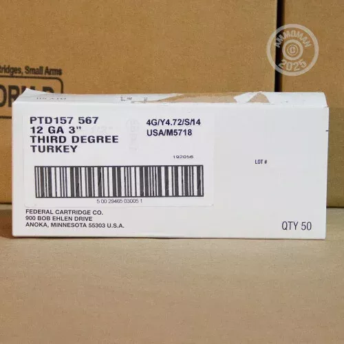 12 GAUGE FEDERAL 3RD DEGREE TURKEY 3″ #5/6/7 SHOT (5 ROUNDS)