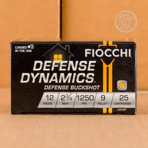 12 GAUGE FIOCCHI 2-3/4″ 9 PELLETS #1 BUCKSHOT (250 ROUNDS)
