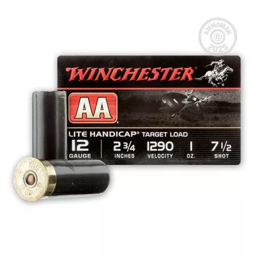 12 GAUGE WINCHESTER AA 2-3/4″ 1 OZ. #7.5 SHOT (250 ROUNDS)