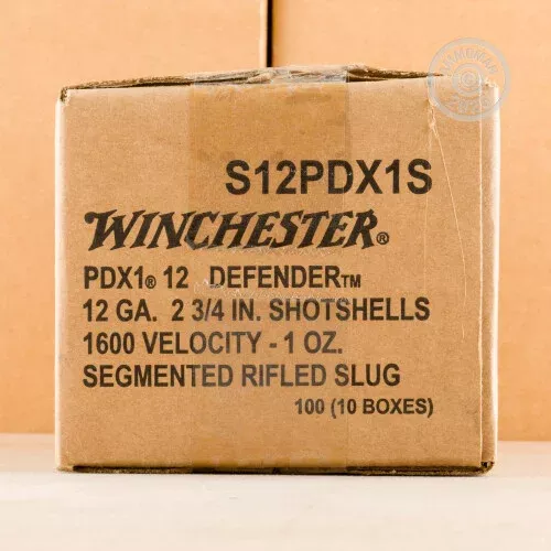 12 GAUGE WINCHESTER DEFENDER 2-3/4″ 1 OZ. SEGMENTED RIFLED SLUG (100 ROUNDS)