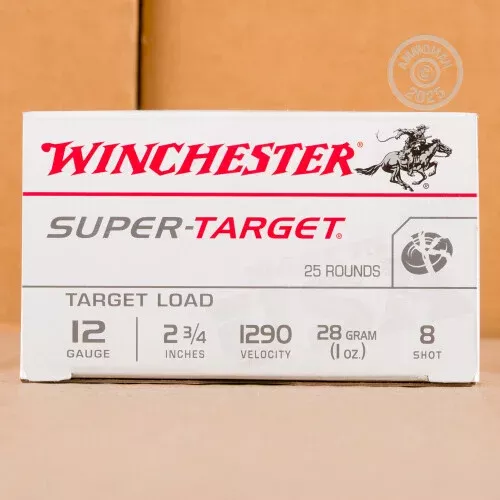 12 GAUGE WINCHESTER SUPER TARGET 2-3/4″ 1 OZ. #8 SHOT (250 ROUNDS)