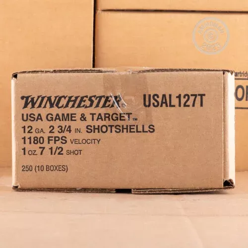 12 GAUGE WINCHESTER USA GAME & TARGET 2-3/4″ 1 OZ. #7.5 SHOT (250 ROUNDS)