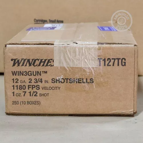 12 GAUGE WINCHESTER WIN3GUN 2-3/4″ 1 OZ. #7.5 SHOT (25 ROUNDS)
