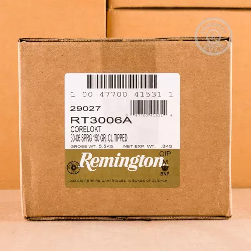 30-06 REMINGTON CORE-LOKT TIPPED 150 GRAIN POLYMER TIP (200 ROUNDS)