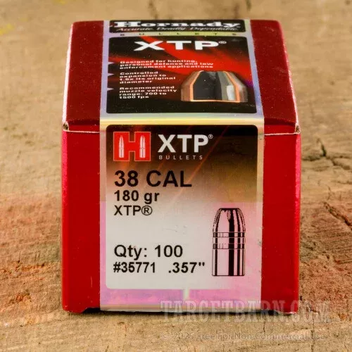 .357″ Hornady 357 Mag Bullets – 100 Qty – 180 Grain XTP Jacketed Hollow Point