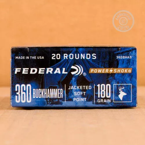 360 BUCKHAMMER FEDERAL POWER-SHOK 180 GRAIN JSP (20 ROUNDS)
