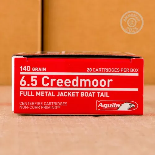 6.5 CREEDMOOR AGUILA 140 GRAIN FMJBT (20 ROUNDS)