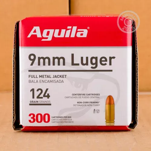 9MM AGUILA 124 GRAIN FMJ (300 ROUNDS)