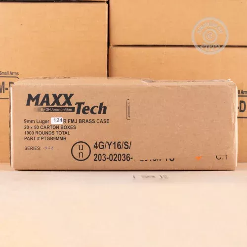 9MM LUGER MAXX TECH 124 GRAIN FMJ (50 ROUNDS)