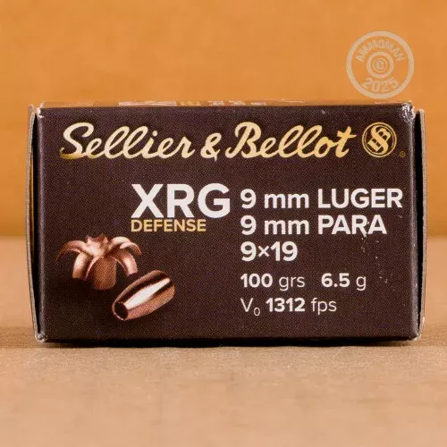 9MM SELLIER & BELLOT XRG DEFENSE 100 GRAIN SCHP (1000 ROUNDS)