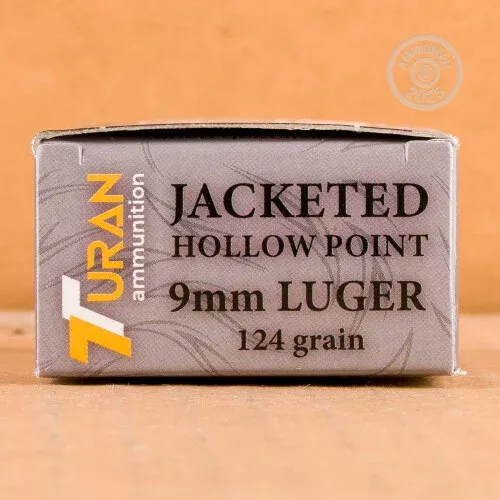 9MM TURAN 124 GRAIN JHP (50 ROUNDS)