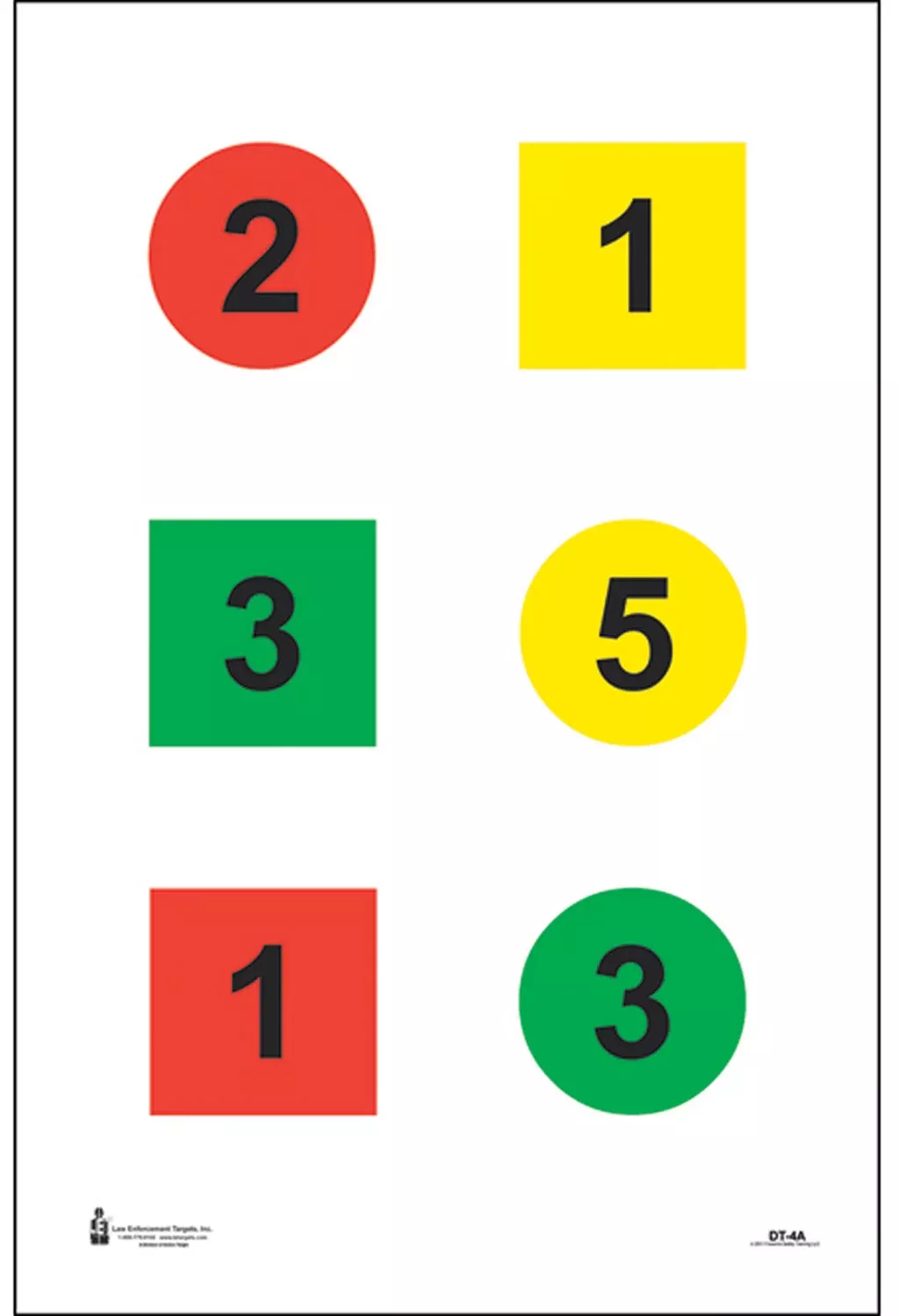 Action Target DT4A100 Training Discretionary Command Circle/Square Paper 23” x 35” Multi-Color 100 Per Box