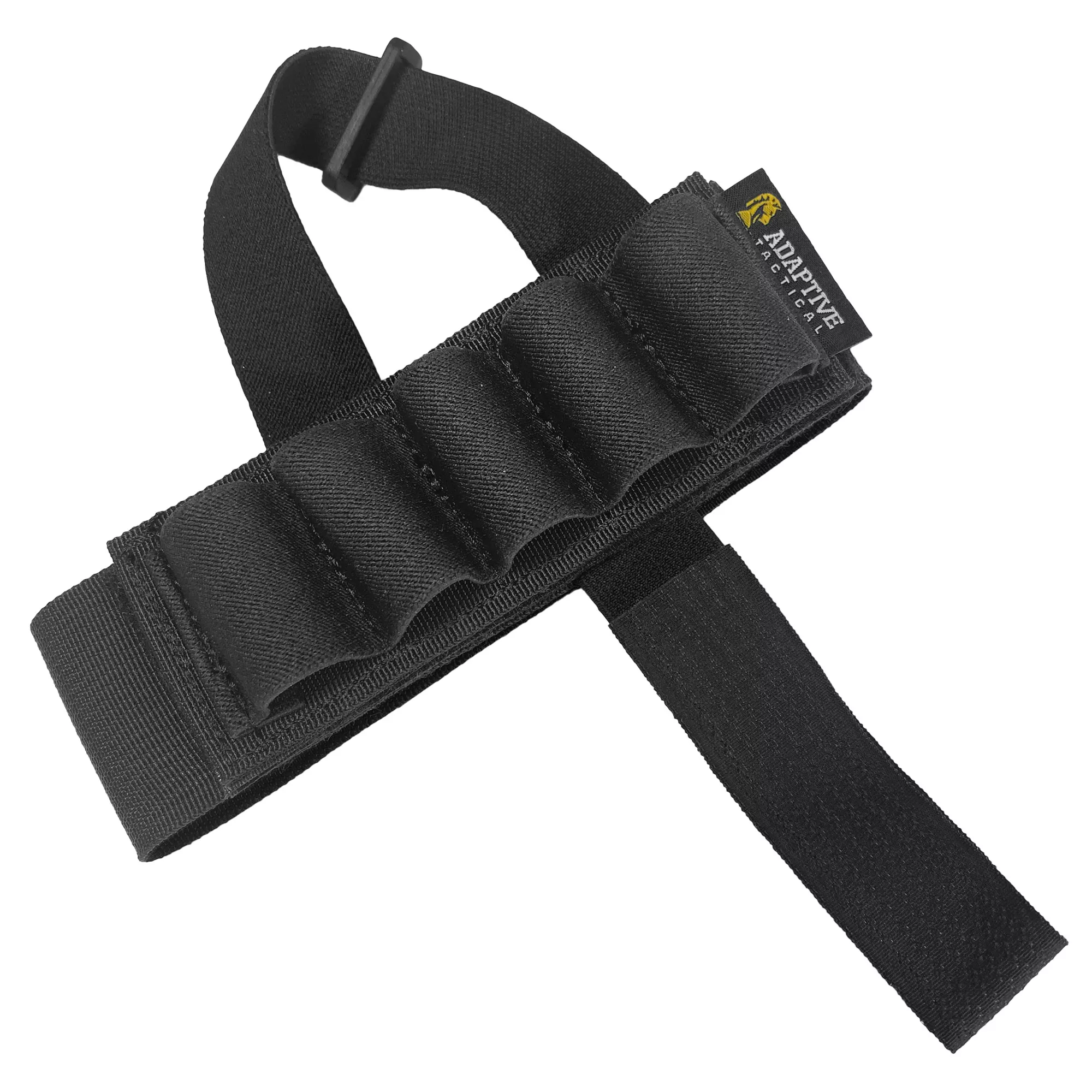 ADAPTIVE TACTICAL AT06400 Stock Mounted Shell Carrier 5rd Shotshells Removable Black Nylon Non Slip Loops Adj. Stock Fit