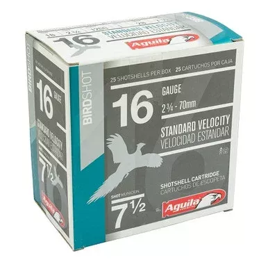 Aguila 16 Gauge Ammunition 1CHB1617CASE2 3/4″ 1oz 1200 Fps #7.5 Shot Case 250 Rounds