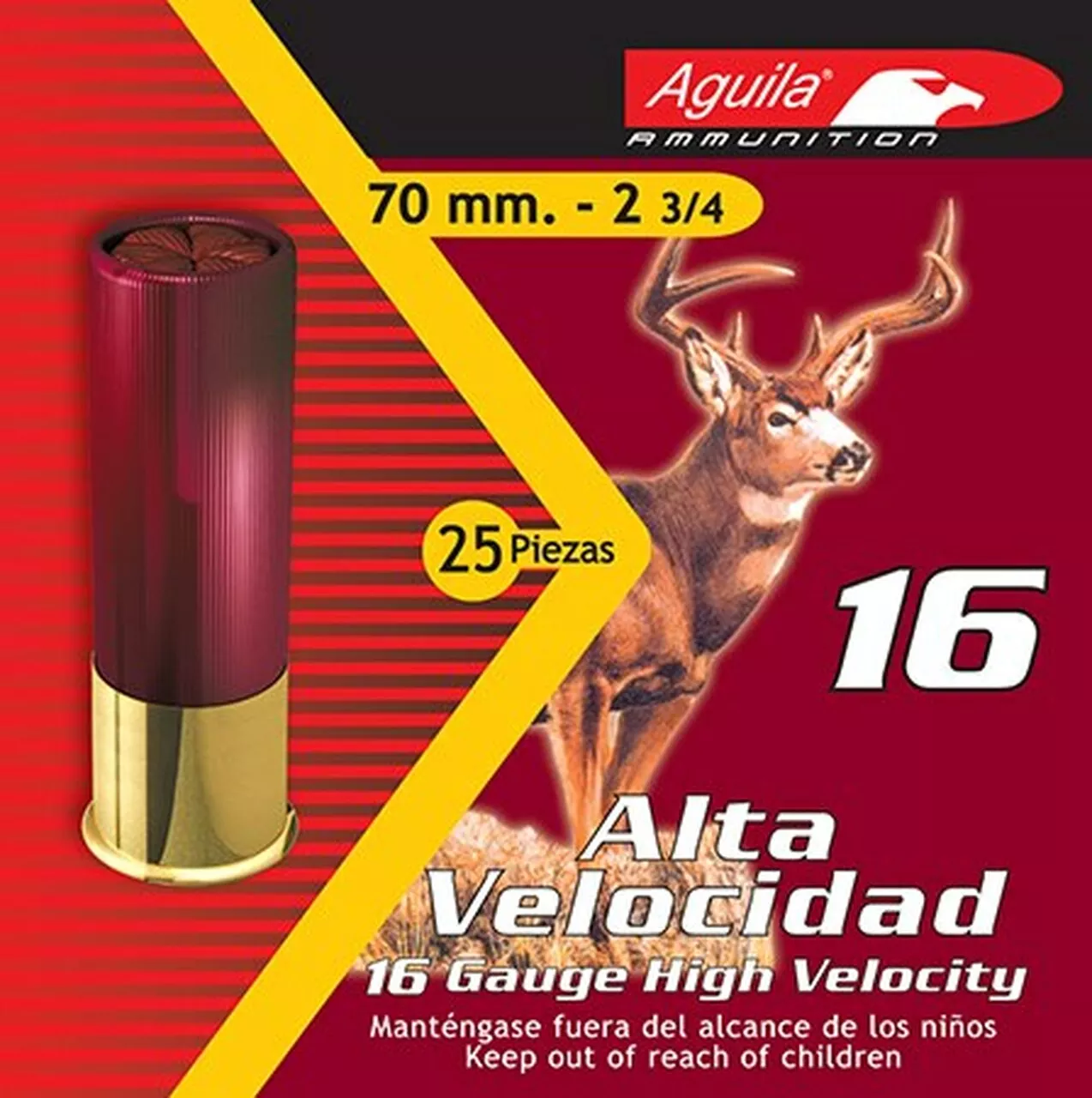 Aguila Field High Velocity 16 Ga, 2.75″, 1-1/8oz, 1 Buck, 25rd/Box