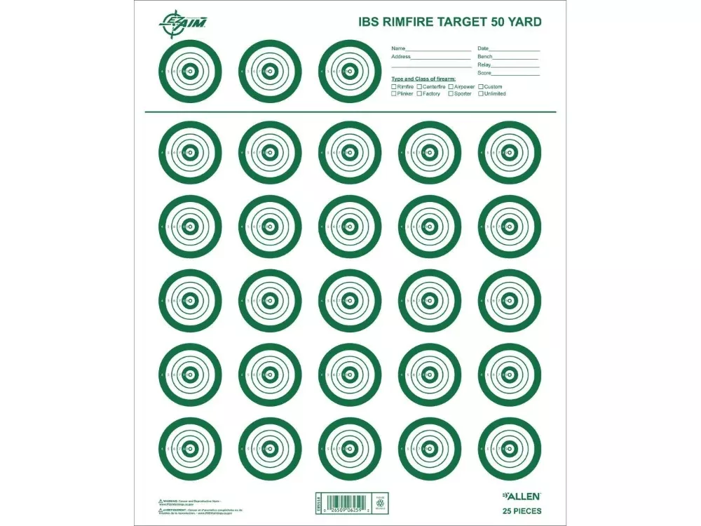 Allen EZ Aim Paper Shooting Targets, 25