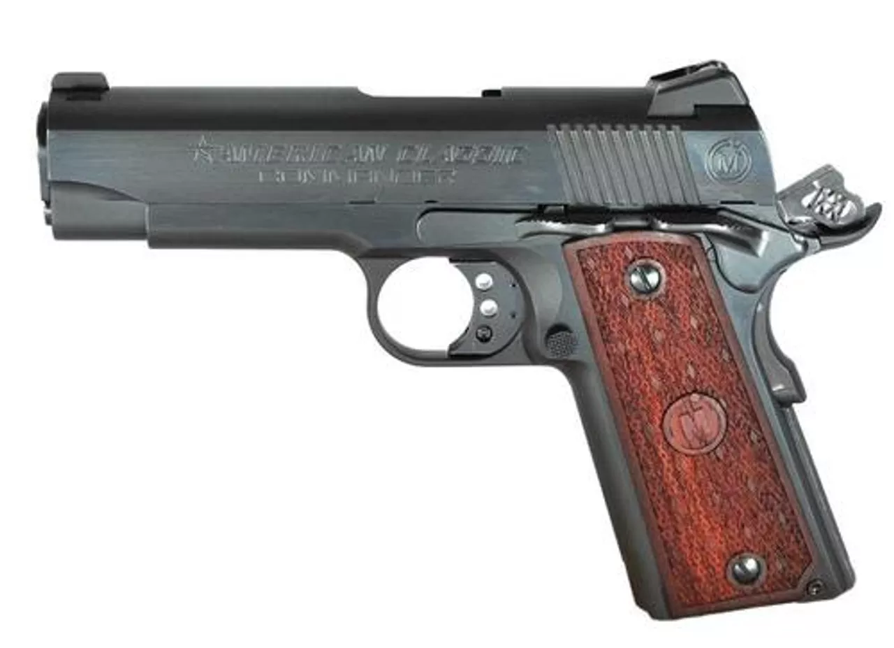 American Classic 1911 Compact Commander 45 ACP 4.3″ Barrel, Hardwood Grip Blued, 7rd
