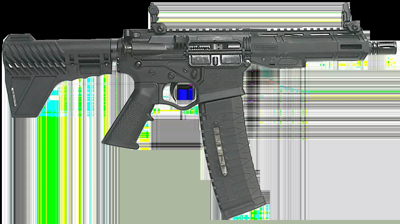 AR-15 Pistol 5.56×45/.223 Remington with 7.5″ Barrel, Black Finish, Pro 2A Blade Brace, M-Lok Handguard, and 60-Round Magazine
