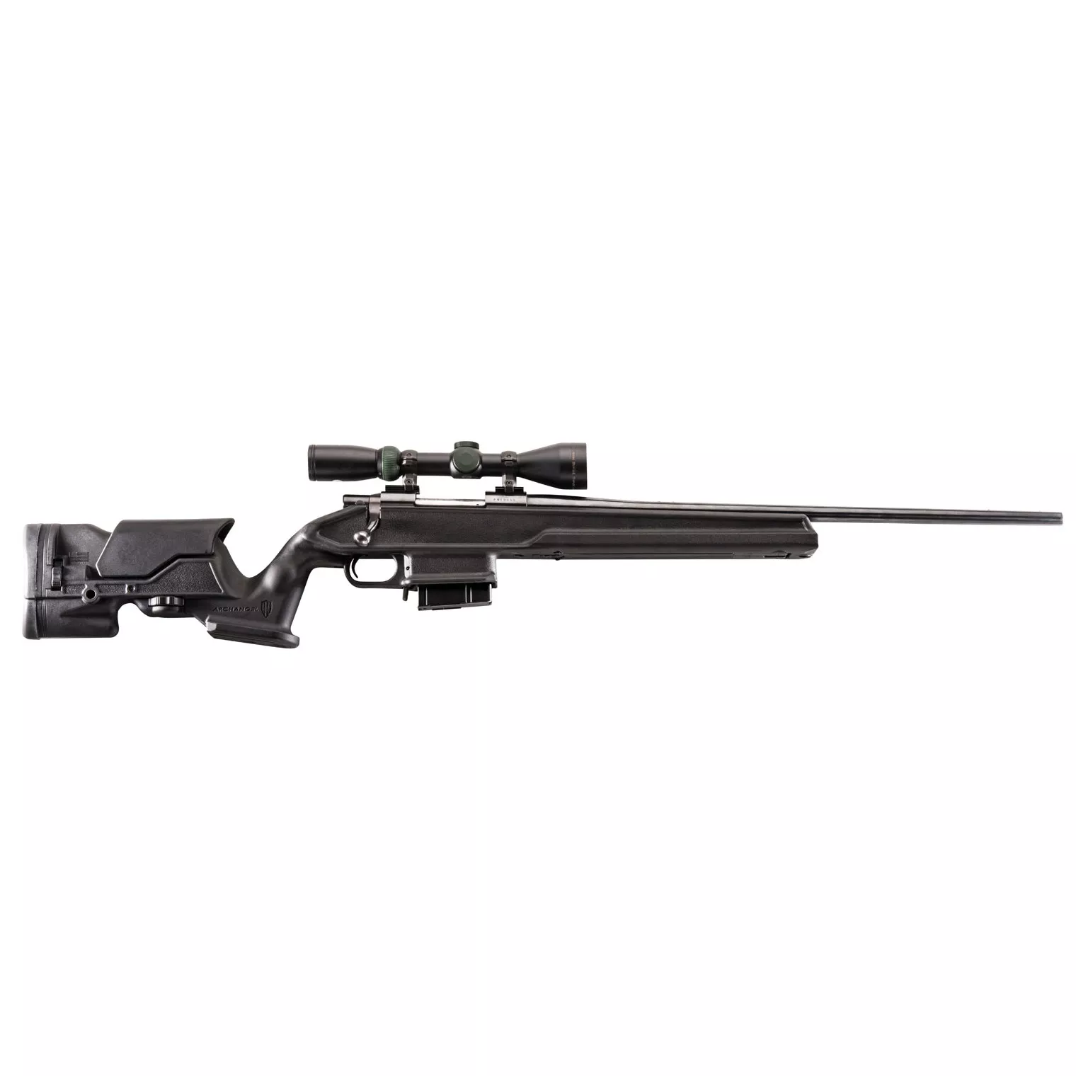 Archangel AA1500 Precision Stock Black Synthetic Fixed with Adjustable Cheek Riser for Weatherby Vanguard; Howa 1500