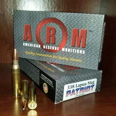 ARM 338 Lapua Mag Ammunition Patriot ARM338LM250PAT 250 Grain Hollow Point Case of 120 Rounds