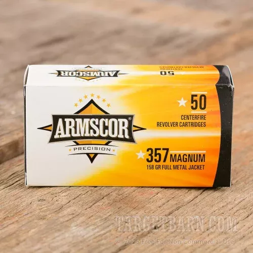 Armscor 357 Magnum Ammunition – 50 Rounds of 158 Grain FMJ