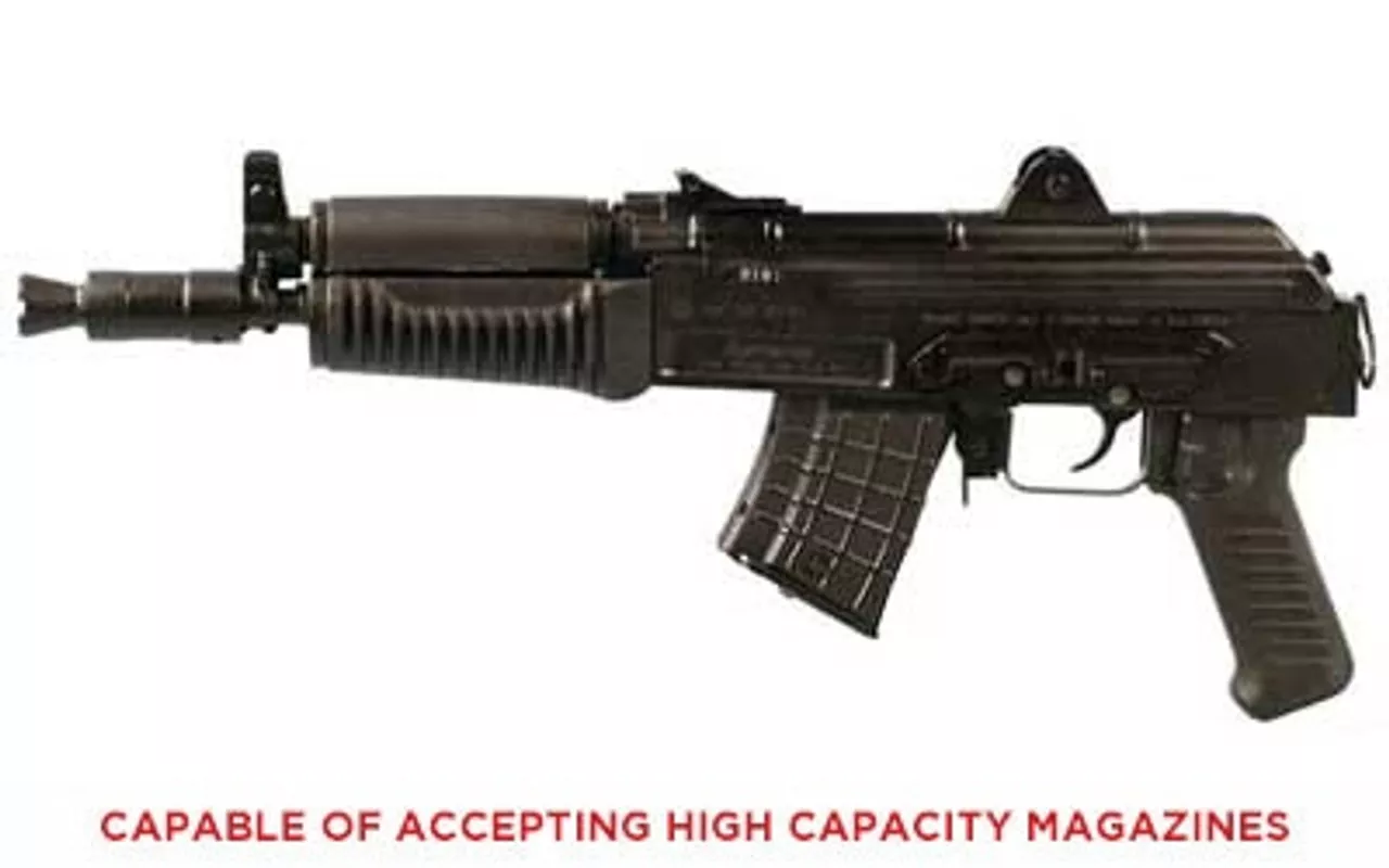 Arsenal SAM7K Pistol, 762X39, 10.5″, Steel, Black, Adjustable Sights, 5rd