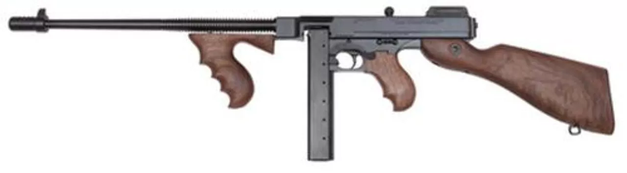 Auto Ordnance Thompson Model 1927A-1C Lightweight 45 ACP 16.5″ Barrel Blue Finish Walnut Stock 30rd Stick