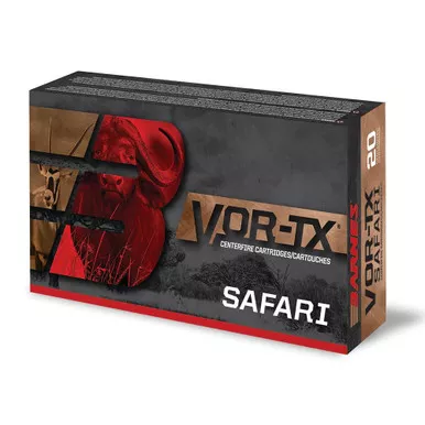Barnes VOR-TX Safari 470 Nitro Express Ammo 500 Grain Barnes Banded Solid Solid Flat Nose Lead Free Box of 20