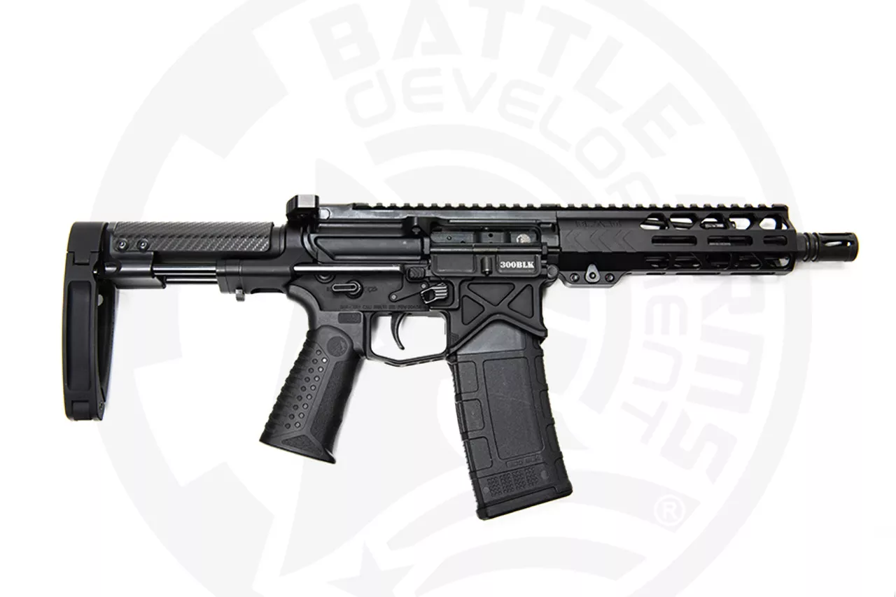 Battle Arms Development Silent Professional .300 Blackout, 7.5″ Barrel, Tailhook Brace, Black, 30rd