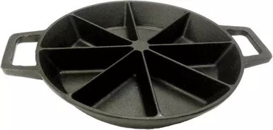 Bayou Classic 10-in Cast Iron 8 Wedge Cornbread Skillet Side Loop Handles