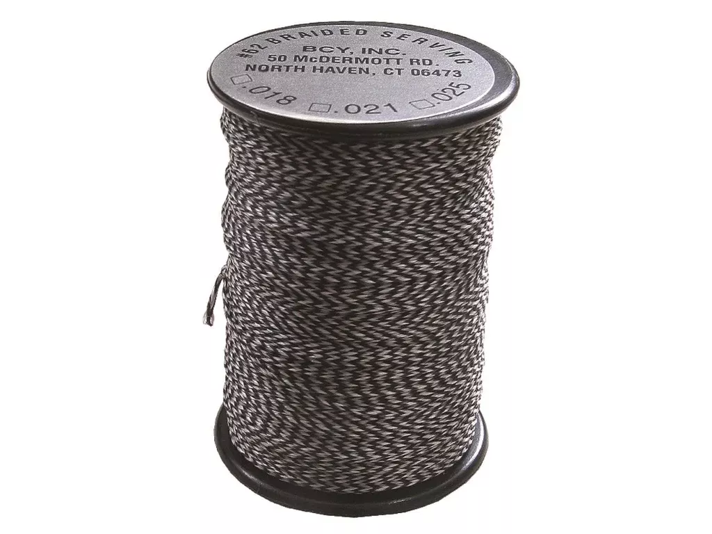 BCY 62 Braided Center Serving Black/White .018 100 yds.