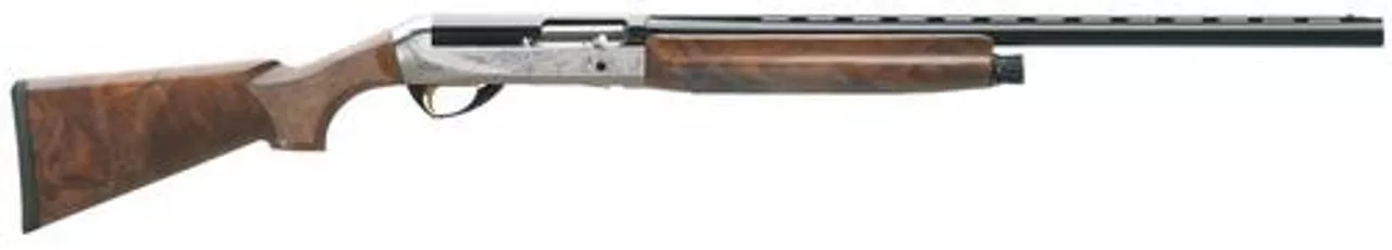 Benelli Legacy 12g 28″ AA Grade Select Walnut Nickel/Blue Finish, Etched Game Scene