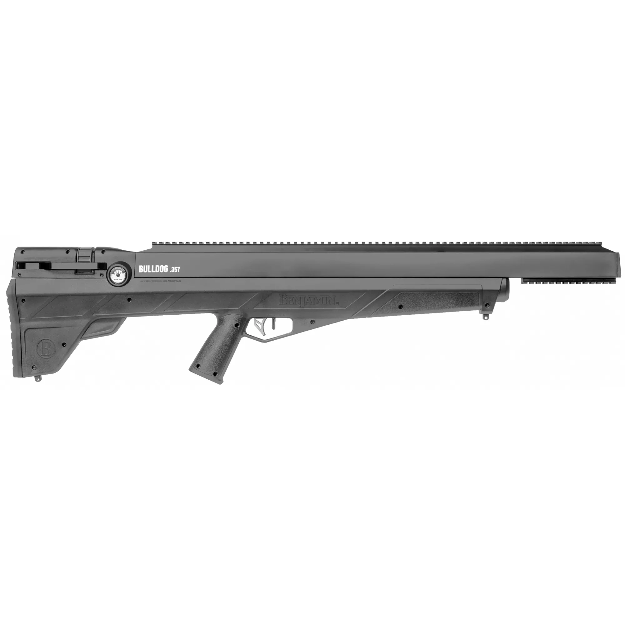 Benjamin BPBD3S Bulldog PCP 357 Pellet 4+1 Shot Black Black Receiver Black Fixed Bullpup Stock