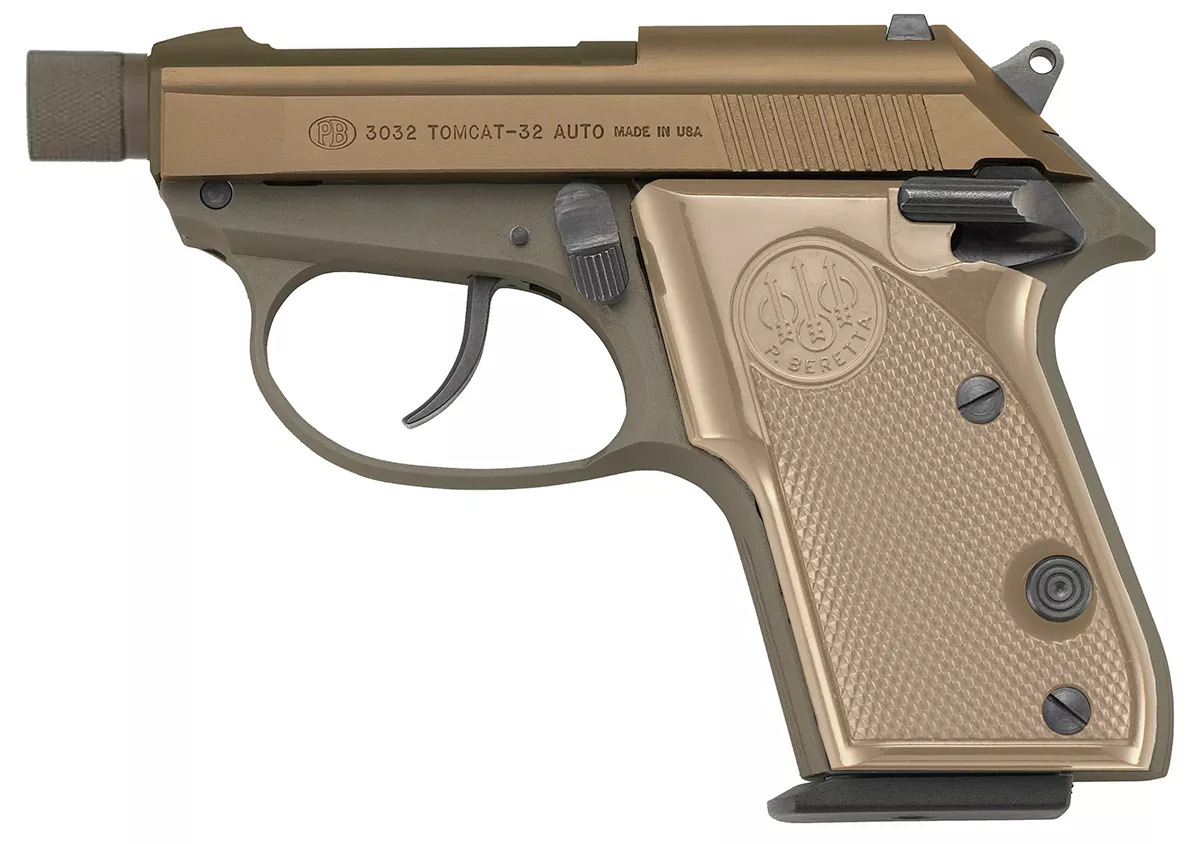 Beretta 3032 Tomcat FDE 32 ACP Pistol Threaded Barrel