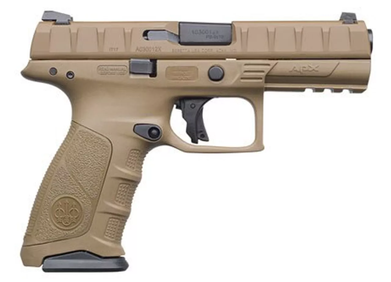 Beretta APX Full Size 9mm, 4.9″, 10rd, Flat Dark Earth, 3-Dot Sights