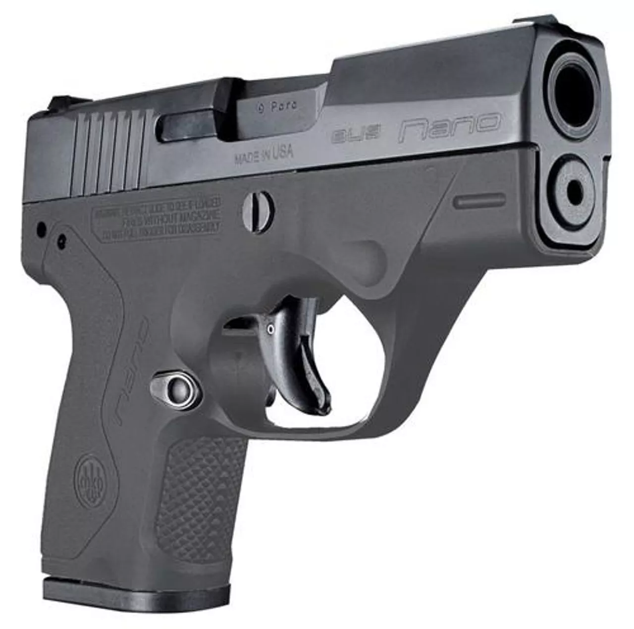 Beretta BU9 Nano Double 9mm 3″, /8+1 AS Gray Polymer Grip/F, 6 rd