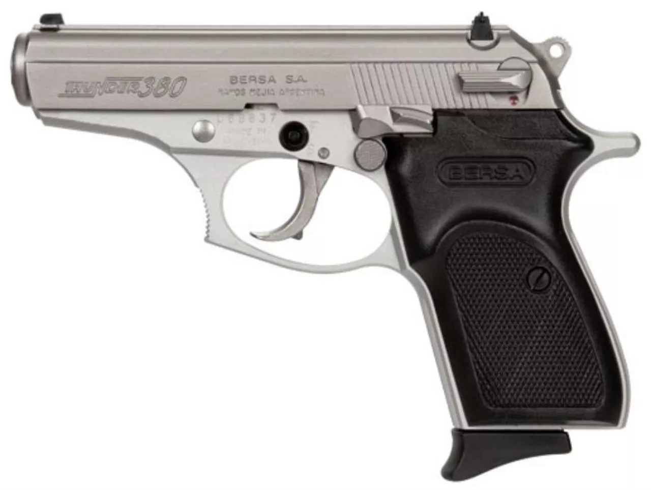 Bersa Thunder .380 ACP, 3.5″ Barrel, Nickel, Lite, 8rd, DA