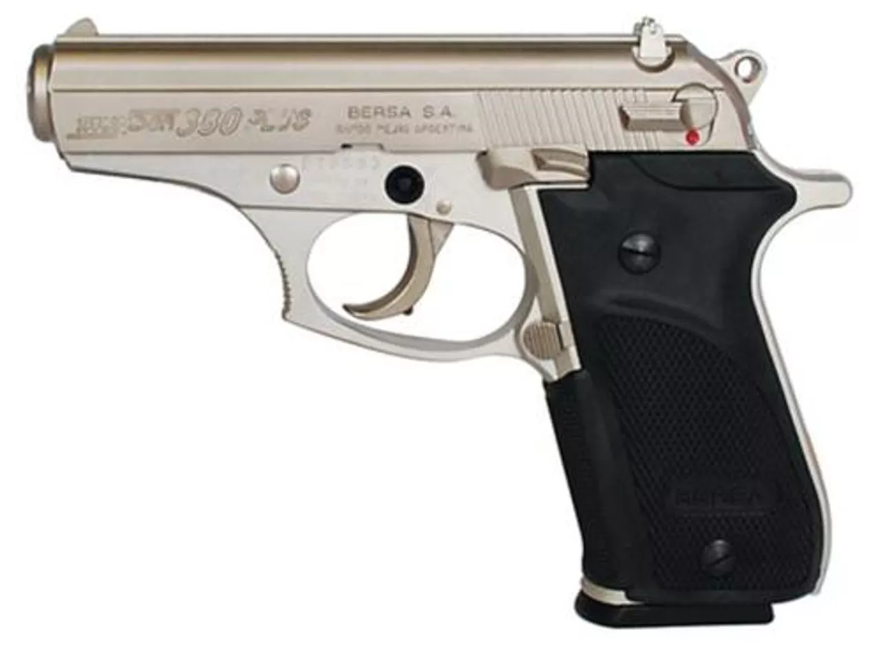 Bersa Thunder Plus .380 ACP, 3.5″ Barrel, Nickel Finish, 15rd Mag