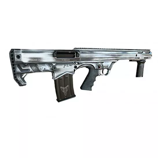Black Aces Tactical Bullpup Pump Action 12 Gauge Shotgun, Distressed White – BATBPPDW