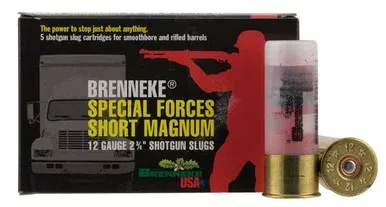 Brenneke Special Forces Short Magnum 12 Gauge Ammunition BRNASL122SFM 2-3/4″ 1-1/4oz 1476fps Shotgun Slugs 5 Rounds