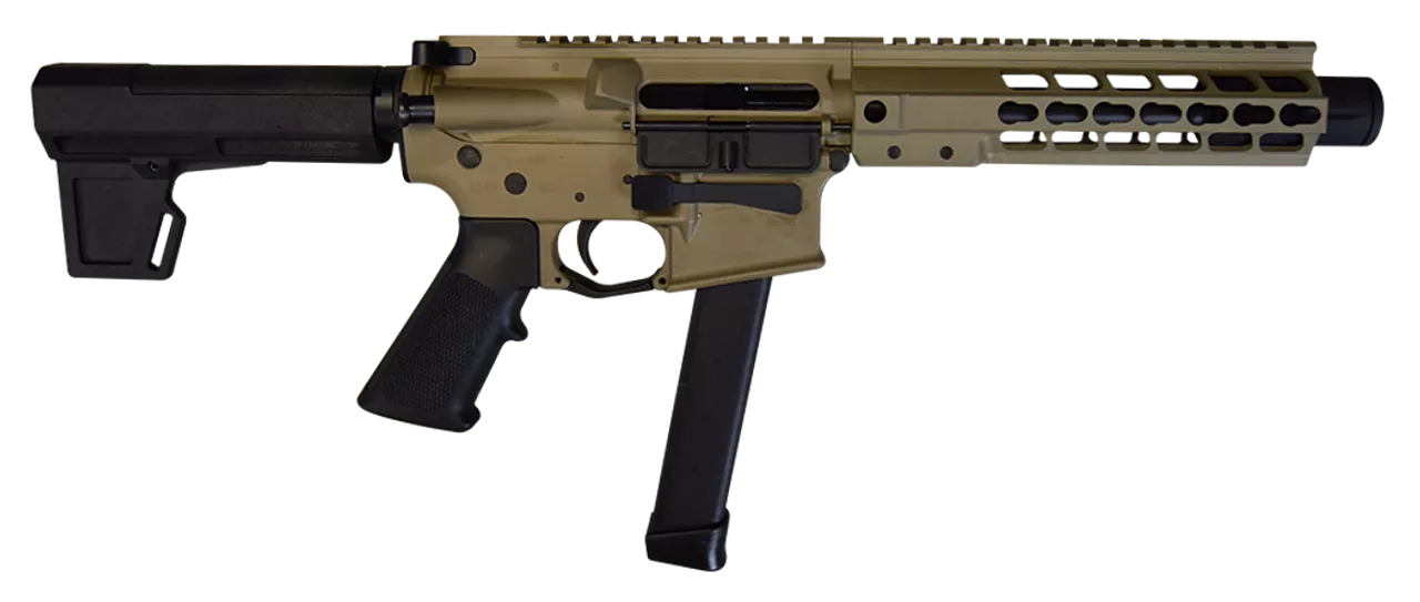 Brigade BM-9 9mm AR Pistol 9″, Flat Dark Earth Black Pistol Brace, 33 rd