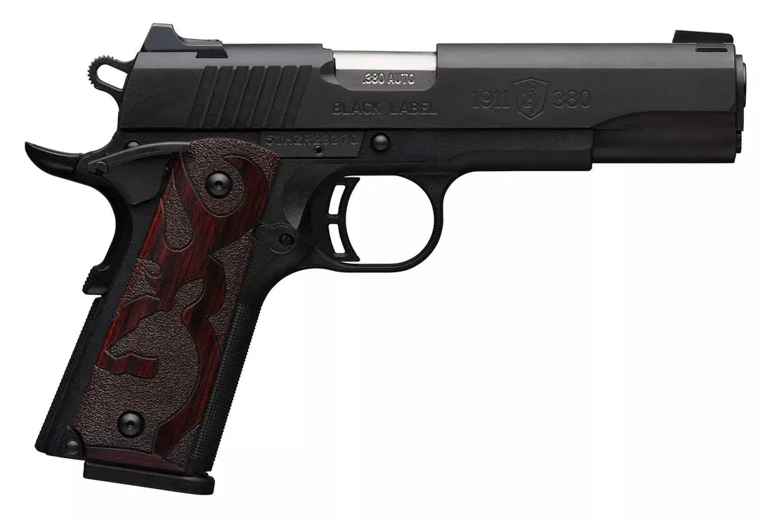 Browning 051947492 1911-380 Black Label380 ACP 3.63″ 8+1 Black Black Matte Steel Checkering Molded Grip