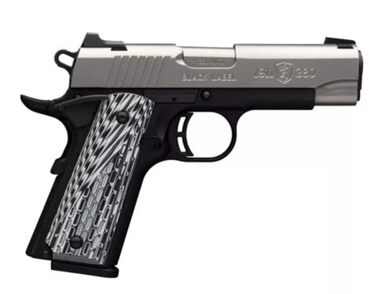 Browning 1911-380 Black Label Pro Compact Single 380 ACP, SS, G10, Night Sights