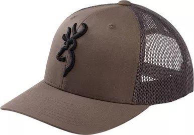 Browning 308388861 Durable Snap Back Trucker Style Cap Proof Pewter