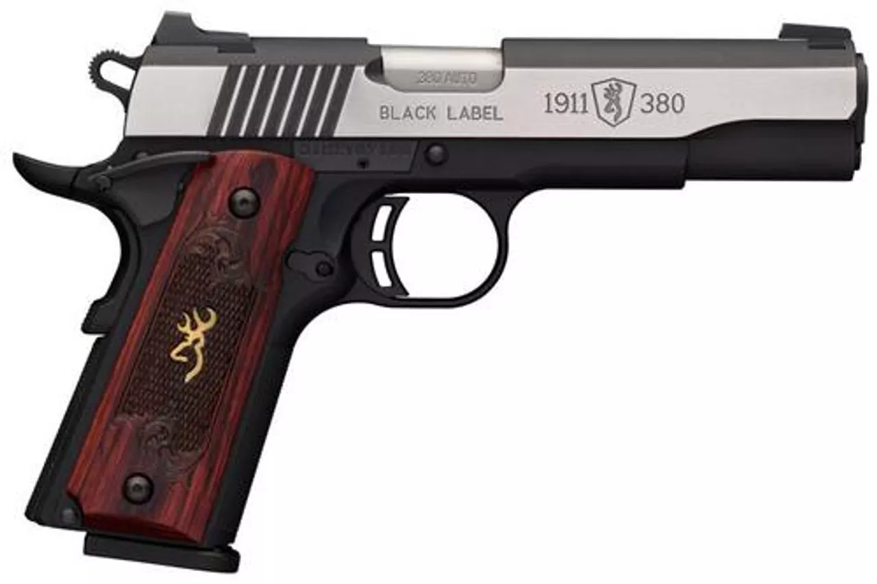 Browning Black Label Medallion Pro 1911, .380 ACP, 4.25″, 8rd, Rosewood Grips