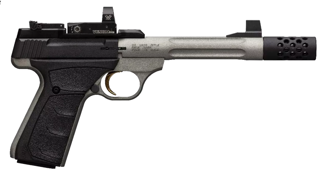 Browning Buck Mark Lite Competition 22 LR 5.90″, Matte Gray Black Aluminum Alloy Slide Black Ultragrip FX Grip with Vortex Venmon Red Dot, 10 rd